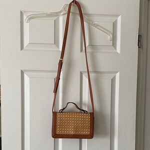 Enzo Angiolini Stylish Brown and Tan Woven Handbag or crossbody